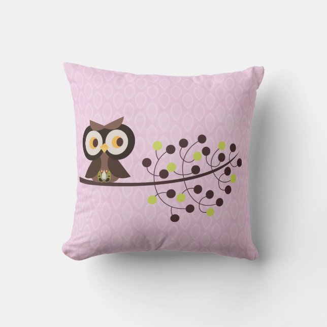 Forest Owl Woodland Hoot Night Couch Sierkussen (Voorkant)