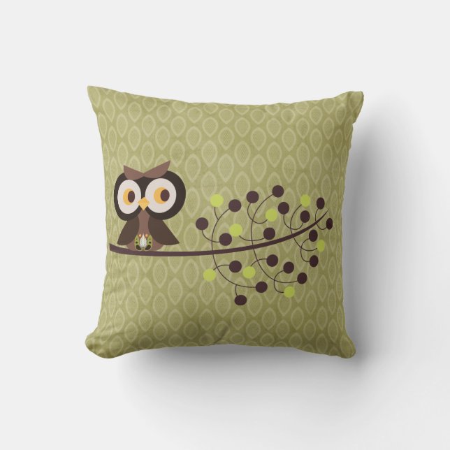 Forest Owl Woodland Hoot Night Couch Sierkussen (Voorkant)