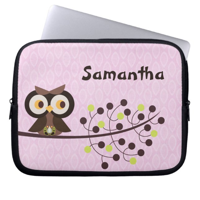Forest Owl Woodland Hoot Night Protected Hoesje Laptop Sleeve (Voorkant)