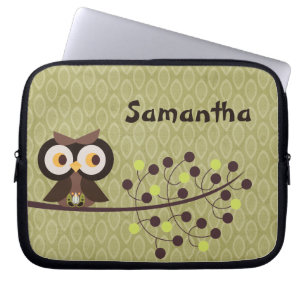 Forest Owl Woodland Hoot Night Protective Hoesje Laptop Sleeve