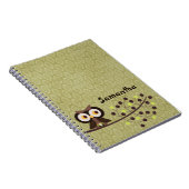 Forest Owl Woodland Hoot Night Spiral Notitieboek (Rechterzijde)