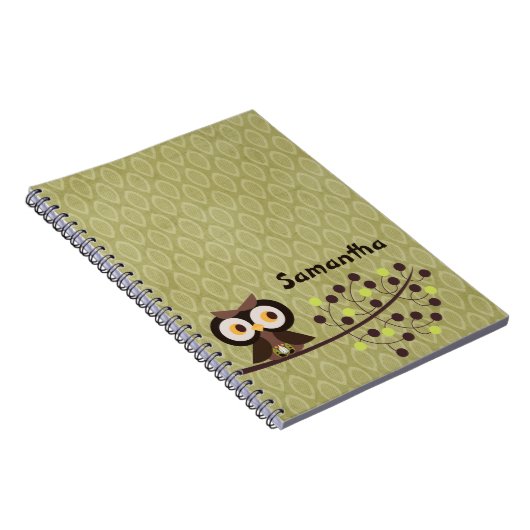 Forest Owl Woodland Hoot Night Spiral Notitieboek (Rechterzijde)
