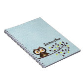 Forest Owl Woodland Hoot Night Spiral Notitieboek (Rechterzijde)