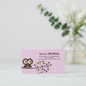 Forest Owl Woodland Hoot Night Visitekaartje (Staand voorkant)