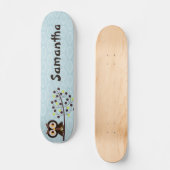 Forest Owl Woodland Hoot Old School Skateboard (Voorkant)