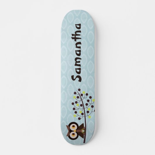 Forest Owl Woodland Hoot Old School Skateboard (Voorkant)