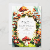 Forest Pastel Mushroom Baby shower Kaart (Voorkant)