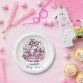 Forest Pastel Wolf Baby shower Papieren Bordje (Feest)