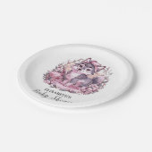 Forest Pastel Wolf Baby shower Papieren Bordje (Gekanteld)