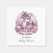 Forest Pastel Wolf Baby shower Servet (Voorkant)