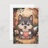 Forest Pastel Wolf Bedankkaart (Voorkant / Achterkant)