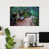 Forest Path Bench Print (Thuiskantoor)