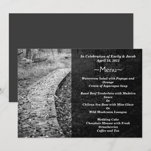 Forest Path Menu-kaarten Kaart (Voorkant / Achterkant)
