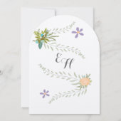 Forest Peach Lila Aqua Floral Garland Wedding Kaart (Achterkant)