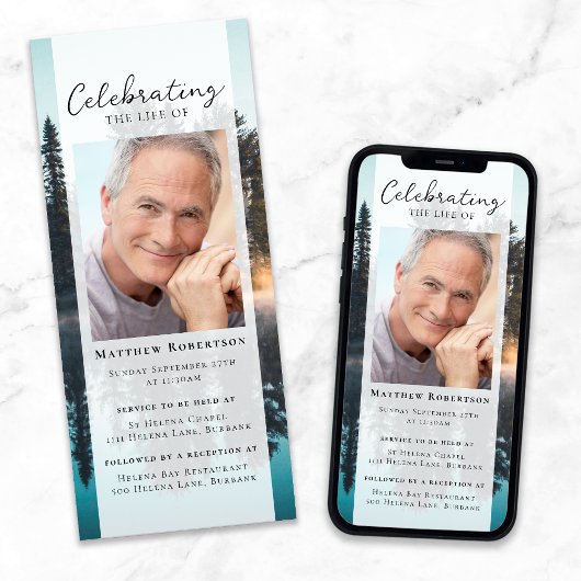 Forest Photo Begrafenis Digitale uitnodiging