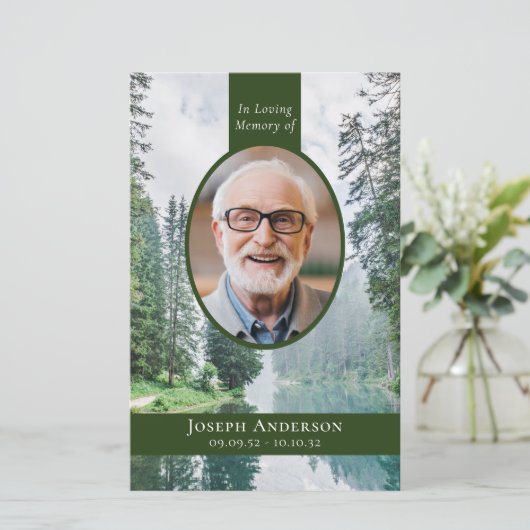 Forest Photo | Programma voor de begrafenisvolgord (Staand voorkant)