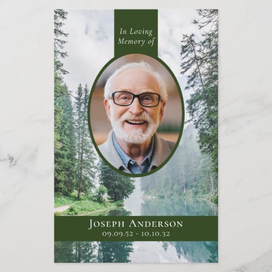 Forest Photo | Programma voor de begrafenisvolgord (Voorkant)