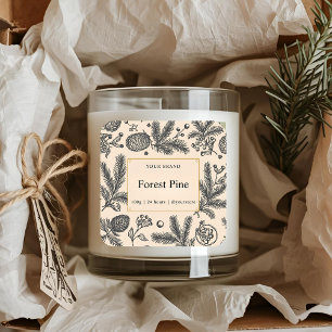 Forest Pine Botanical    winterkaars Vierkante Sticker