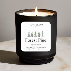 "Forest Pine Candle Label   Custom Evergreen