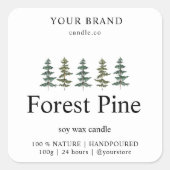 "Forest Pine Candle Label | Custom Evergreen (Voorkant)