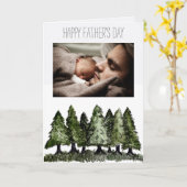 Forest Pine Forest Vaderdag met foto Kaart (Gele Bloem)