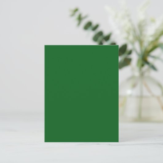 Forest Pine Green Solid Color Briefkaart (Staand voorkant)