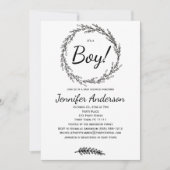 Forest Pine Rustic Country Boy Baby shower Kaart (Voorkant)