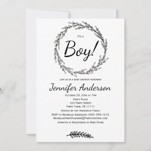 Forest Pine Rustic Country Boy Baby shower Kaart (Voorkant)