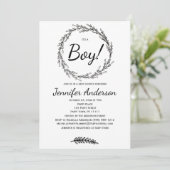 Forest Pine Rustic Country Boy Baby shower Kaart (Staand voorkant)