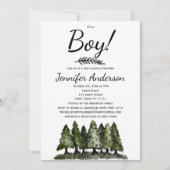 Forest Pine Rustic Country Boy Baby shower Kaart (Voorkant)