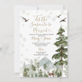 Forest Pine Tree Dit is het seizoen om te trouwen Kaart (Voorkant)