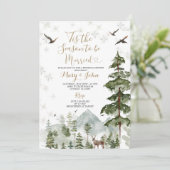 Forest Pine Tree Dit is het seizoen om te trouwen Kaart (Staand voorkant)