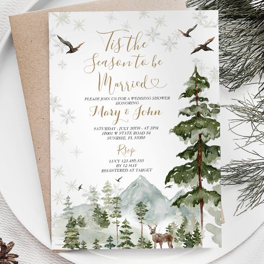 Forest Pine Tree Dit is het seizoen om te trouwen Kaart