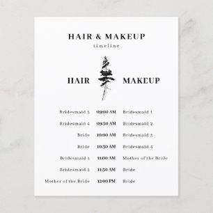 Forest Pine Tree Hair Makeup-tijdplan Flyer