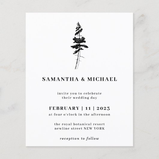 Forest Pine Tree Indie Rustic budget Flyer (Voorkant)