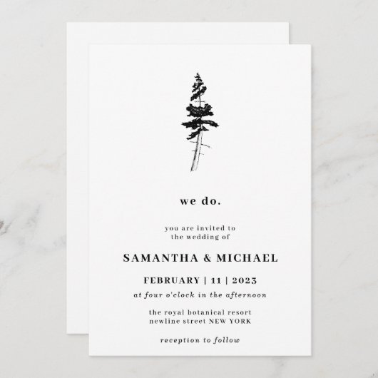 Forest Pine Tree Indie Rustic. Kaart (Voorkant / Achterkant)