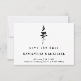 Forest Pine tree Indie Rustic Save the date Kaart