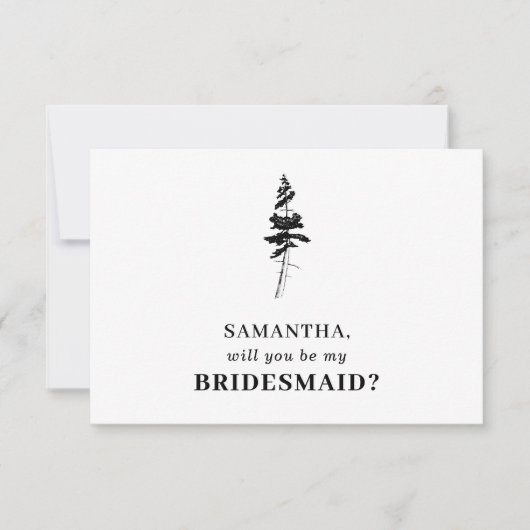 Forest Pine tree Indie zal je mijn bruidsmeisje zi Kaart (Voorkant)
