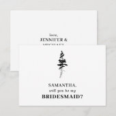 Forest Pine tree Indie zal je mijn bruidsmeisje zi Kaart (Voorkant / Achterkant)