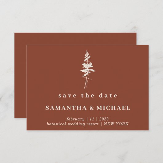 Forest Pine tree Rustic Sparen de datum Kaart (Voorkant / Achterkant)