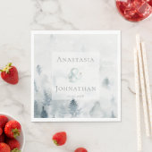 Forest Pine Tree Rustic Watercolor Servet (Insitu)