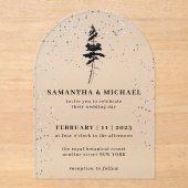 Forest Pine Tree Winter Wedding Acryl Uitnodigingen (Voorkant)
