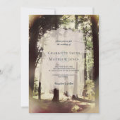 Forest Pine Tree Woodland Outdoor Wedding Kaart (Voorkant)