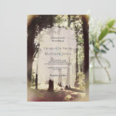 Forest Pine Tree Woodland Outdoor Wedding Kaart (Staand voorkant)