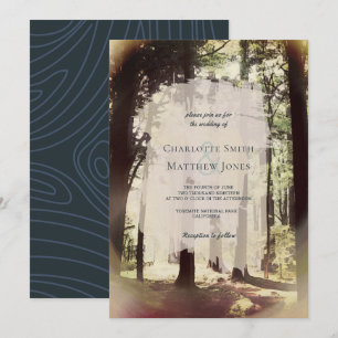Forest Pine Tree Woodland Outdoor Wedding Kaart