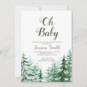 Forest Pine Trees Boy Baby shower Kaart (Voorkant)