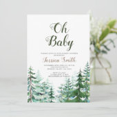 Forest Pine Trees Boy Baby shower Kaart (Staand voorkant)