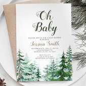 Forest Pine Trees Boy Baby shower Kaart