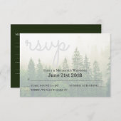 Forest Pine Trees Bruiloft RSVP en Menu Selecties (Voorkant / Achterkant)