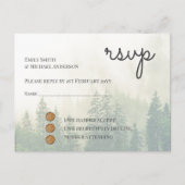 Forest Pine Trees Bruiloft RSVP Retourzending Post Uitnodiging Briefkaart (Voorkant)